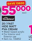 Homestead 20Ltr Fast Hide Matt PVC Cream