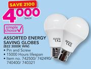 Simple Choice Assorted Energy Saving Globes B22 3000KWW-Each