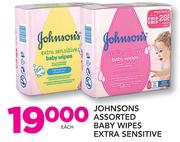 Johnsons Assorted Wipes Extra Sensitive-Each