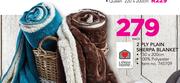 Always Home 2 ply Plain Sherpa Blanket-Each