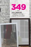Hall Mirrors 70x100cm In White And Mahogany-Each