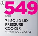 7Ltr Solid Lid Pressure Cooker-Each
