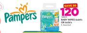 Pampers Baby Wipes 6X64's Or 6X56's-Each