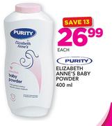 Purity Elizabeth Anne's Baby Powder-400ml