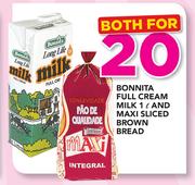 Bonnita Full Cream Milk 1Ltr And Maxi Sliced Brown Bread Combo