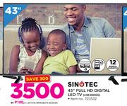 Sinotec 43" Full HD Digital LED TV 43E3000G