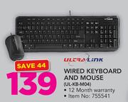 Ultra-Link Wired Keyboard And Mouse UL-KB-M04