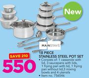 Mainstays 18 Piece Stainless Steel Pot Set