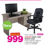 Carter Desk 1200 Rustic Oak