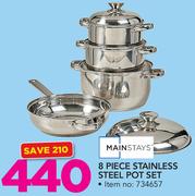 Mainstays 8 Piece Stainless Steel Pot Set