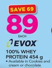 Evox 100% Whey Protein-454g Each