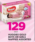 Huggies Gold Boys Or Girls Nappies Assorted-Each