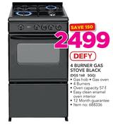 Defy 4 Buner Gas Stove Black DGS 168 SGG