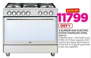 Defy 5 Burner Gas Electric Stove Stainless Steel DGS161