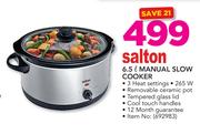 Salton 6.5Ltr Manual Slow Cooker