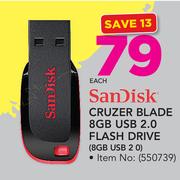 Sandisk Cruzer Blade 8GB USB 2.0 Flash Drive 8GB USB 2.0