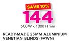 Decorland Ready Made 25MM Aluminium Venetian Blinds FAWN-600 W x 1000 H mm