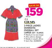 Ethnix 3 Piece Ladies Domestic Overall Set Large SET-XLARGE-Per Set