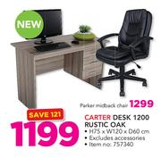 Carter Desk 1200 Rustic Oak