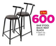 Bar Stool Back Rest Black-For 2