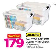 Addis 56Ltr Storage Box Clear With Clear Lid