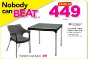 Contour Tuscany Table 4 Seater Black-Each