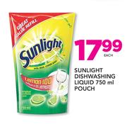 Sunlight Dishwashing Liquid Pouch-750ml Each