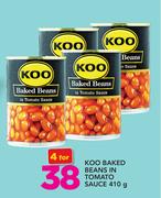 Koo Baked Beans Tomato Sauce-4 x 410g