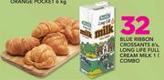 Blue Ribbon Crossants-6's And Long Life Full Cream Milk-1Ltr Combo