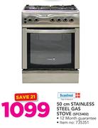 Scanfrost 50cm Stainless Steel Gas Stove SFC5402