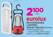 Eurolux Rechargeable Lantern 250LM/180LUM FS181W-Each