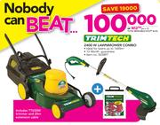 Trimtech 2400W Lawnmower Combo Including TT650W Trimmer And 25m Extension Cable
