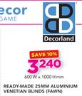 Decorland Ready-Made 25mm Aluminium Venetian Blinds (Fawn) 600x1000mm