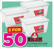 BigJim 4Ltr Storage Box Clear-For 3
