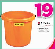 Alplas 13Ltr Bucket In Assorted Colours-Each