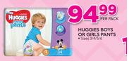 Huggies Boys Or Girls Pants Size 3/4/5/6-Per Pack