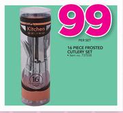 16 Piece Frosted Cutlery Set-Per Set