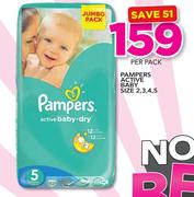 Pampers Active Baby Size 2,3,4,5-Per Pack