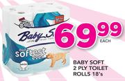 Baby Soft 2 Ply Toilet Rolls-18's