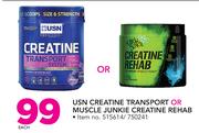 USN Cretine Transport Or Muscle Junkie Creatine Rehab-Each