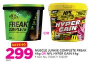 Muscle Junkie Complete Freak-4Kg Or NPL Hyper Gain-4Kg Each