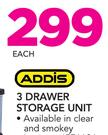 Addis 3 Drawer Storage Unit-Each