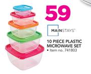 Mainstays 10 Piece Plastic Microwave Set-Per Set