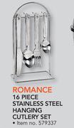 Romance 16 Piece Stainless Steel Hanging Cutlery Set-Each