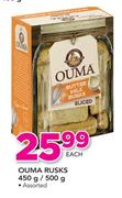 Ouma Rusks-450g/500g Each