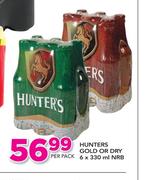 Hunters Gold Or Dry NRB-6 x 330ml Per Pack