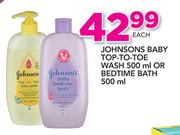 Johnsons Baby Top-To-Toe Wash 500ml Or Bedtime Bath 500ml-Each