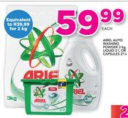Ariel Auto Washing Powder 3kg/ Liquid 2Ltr Or Capsules 21's-Each