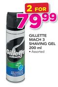 Gillette Mach 3 Shaving Gel-2x200ml