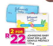 Johnsons Baby Soap 200gm Or Gentle Protect 175gm-For 2